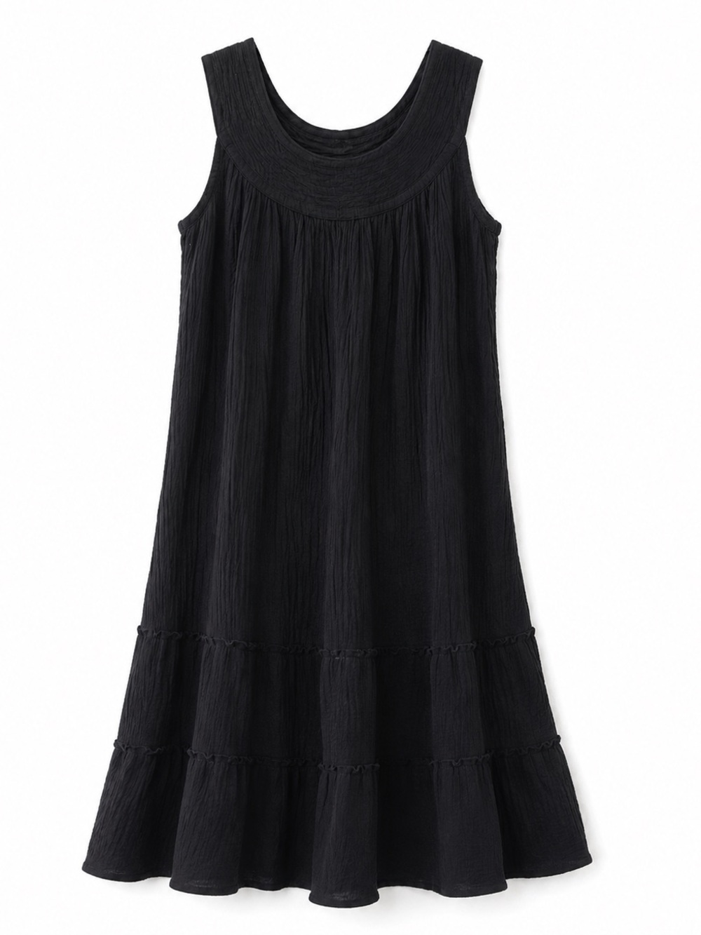 Anthony Richards Black Cotton Sleeveless A-Line Dress Size M